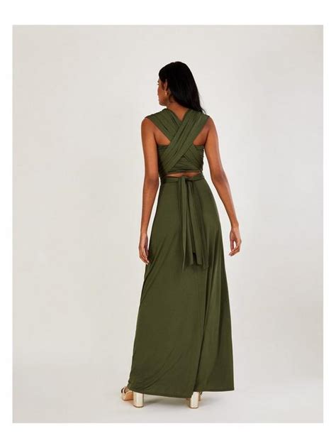 Monsoon Thea Twist Me Tie Me Maxi Bridesmaid Dress Green