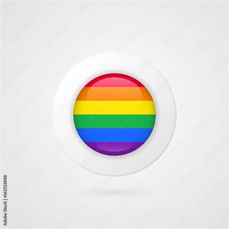 Vector LGBT Flag Sign Isolated Lesbian Gay Bisexual Transgender Rainbow Circle Symbol Glossy