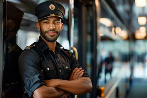 Un Chauffeur De Bus Posant Pour Un Portrait Image G N R E Base Dia