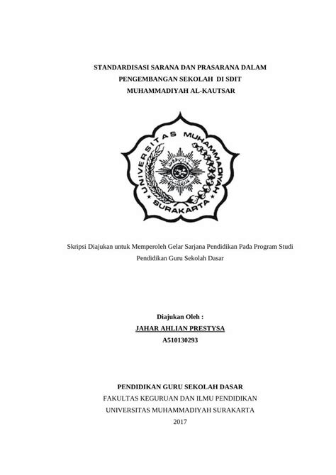 PDF STANDARDISASI SARANA DAN PRASARANA DALAM Eprints Ums Ac Id 53338