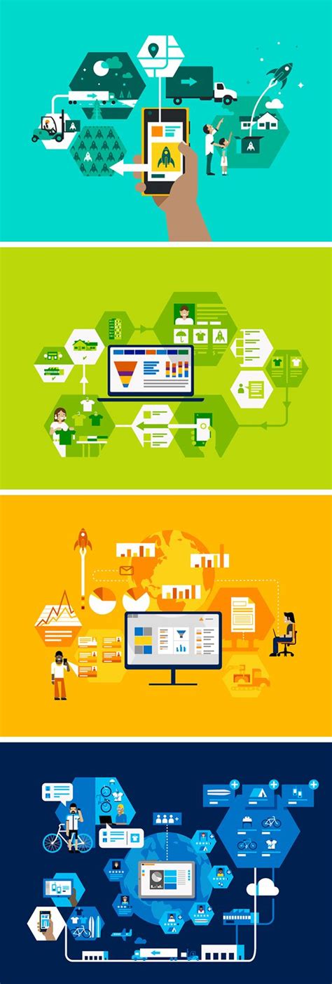 Microsoft Dynamics Illustrations Flat Design Illustration