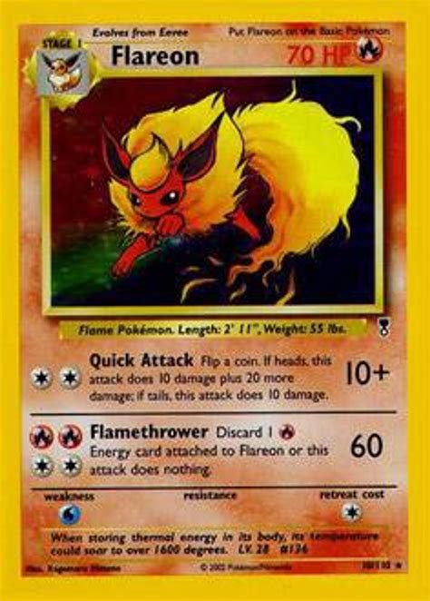 Pokemon Legendary Collection Single Card Rare Holo Flareon 10 Toywiz