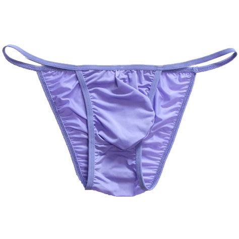 Mens Silky Soft Tanga String Bikini Bulge Contoured Pouch Briefs