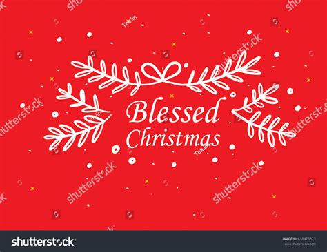 Blessed Christmas Greeting Card Design Hand Stock Vector (Royalty Free ...