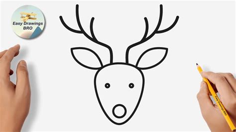 Drawing Reindeer Tutorial How To Draw A Reindeer Easy Christmas