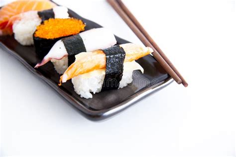 Sushi with White Background Stock Image - Image of east, meal: 32860693