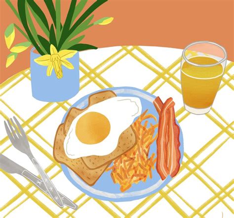 Illustrated breakfast table | Food illustrations, Illustration, Family breakfast table