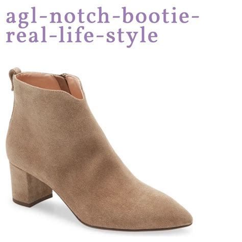 Agl Notch Bootie Nude Suede Leather Ankle Boots Gem
