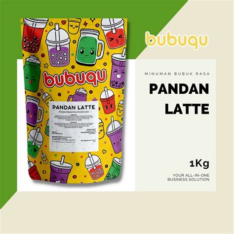 Pandan Latte Powder Drink Bubuqu Kg Bubuk Minuman Pandan Susu