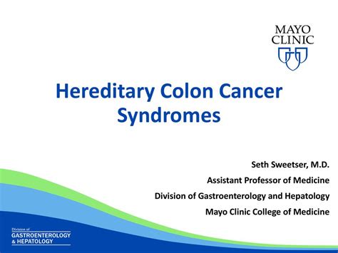 Hereditary Colon Cancer Syndromes Ppt Download