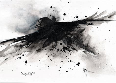 Abstract Crow Painting at PaintingValley.com | Explore collection of ...