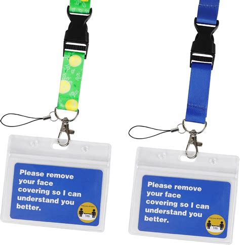 2 Set Exemption Lanyard With Cards And Card Holders Mask Exemption Lanyard And Exemption Card