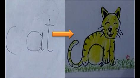 Using Cat Letters Into Cat Drawing Sunday Activity Cat Spelling For