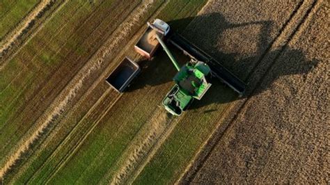 John Deere Combine Harvester On Grain Stock Footage Video (100% Royalty ...