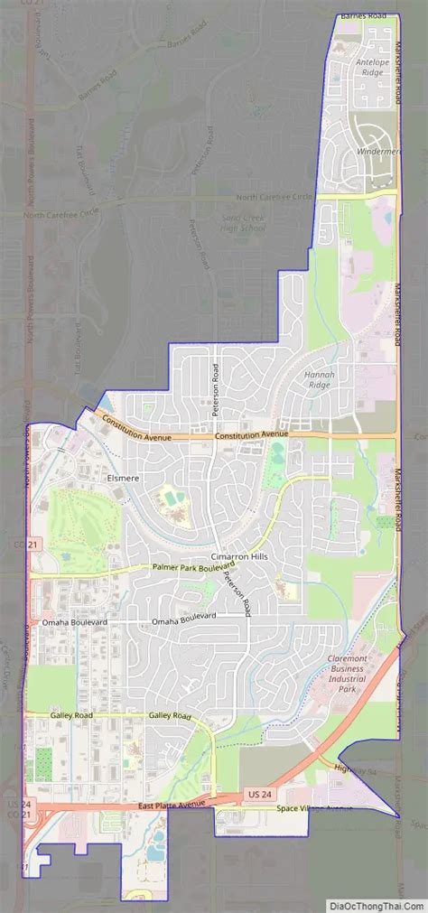 Map of Cimarron Hills CDP - Thong Thai Real