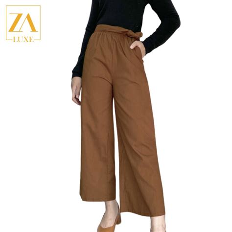 Zoe Arissa Seluar Muslimah Women Pants Wide Leg Cutting Seluar Plain