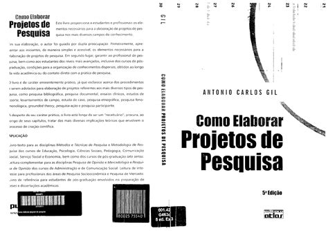 Gil Como Elaborar Projetos De Pesquisa Tica E Sustentabilidade