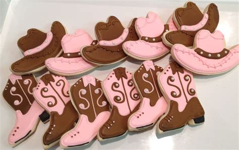 Western Girl Boots And Cowboy Cowgirl Hats Decorated Sugar Cookies By