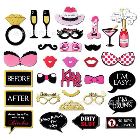 31pcs Wedding Decoration Photo Booth Prop Hen Party Team Bride To Be ...