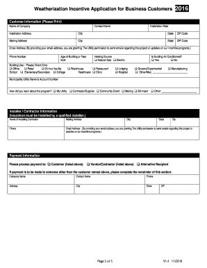 Fillable Online Weatherization Incentive Application For Business Fax