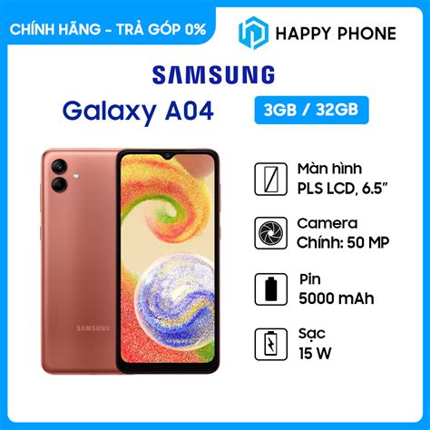 Điện Thoại Samsung Galaxy A04 3gb 32gb Hàng Chính Hãng Đã Kích Hoạt Bảo Hành điện Tử