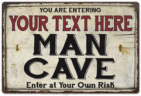 Personalized Man Cave Sign Mancave Décor Vintage Signs Bar Men Room ...