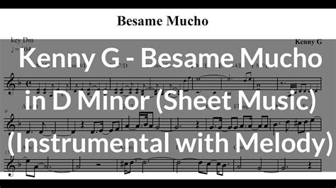 Kenny G 케니지 Besame Mucho 악보 AR YouTube