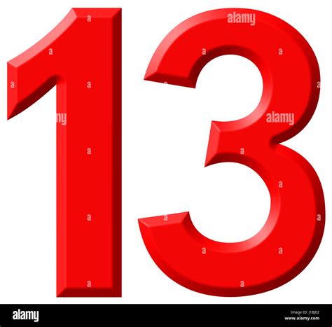 numeral  thirteen isolated  white background  render stock