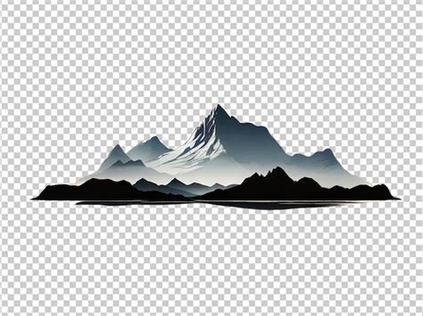 Premium PSD | Psd of a silhouette of a mountain on transparent background