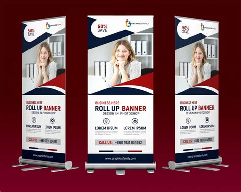 Professional roll up stand banner template design Free PSD – GraphicsFamily 