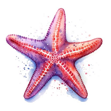 Premium Ai Image Painting Of A Starfish With A Pink And Purple Body