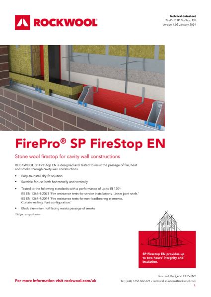 Firepro Sp Firestop En Datasheet Rockwool Ltd Nbs Source