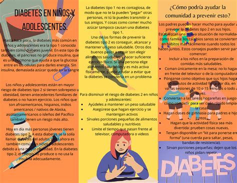 Actividad Tríptico Enfermedad Diabetes En Niños Y Adolescentes