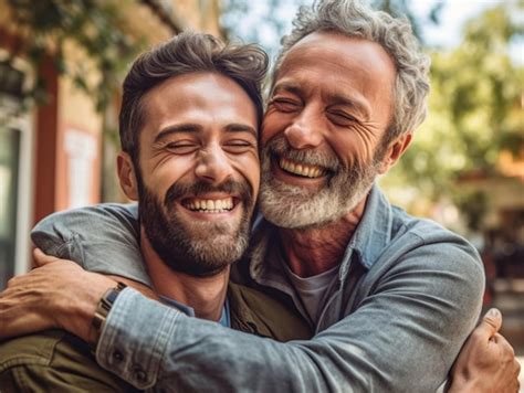 Premium AI Image In The Photo A Father Is Embracing His Adult Son