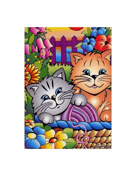 Les Chatons Tableau Colorier Sericolor Avec Contours Relief En