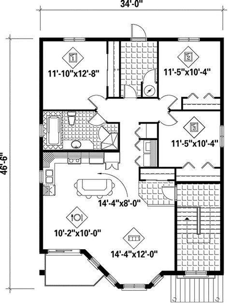 Plan Pm Handsome Tri Plex Apartment Floor Plans House Plans