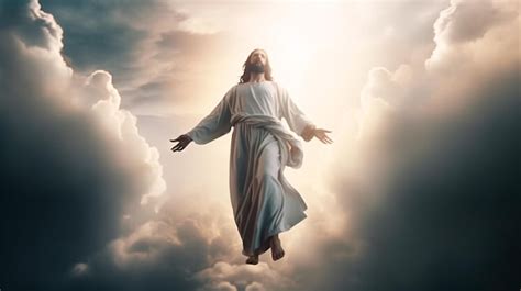 Premium Photo Jesus Flying In The Sky