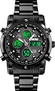 SKMEI Herren Armbanduhr wasserdichte Militär Analog Digitaluhr mit LED