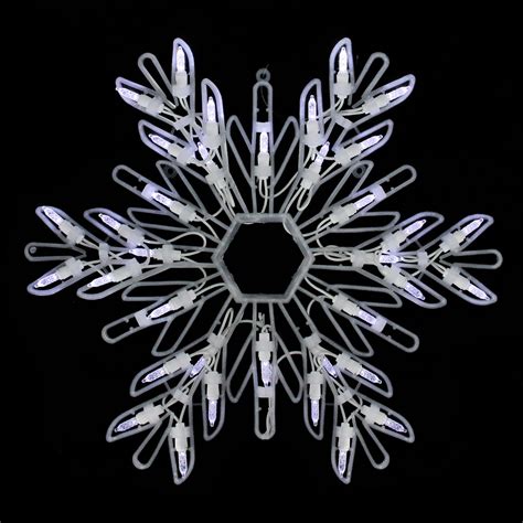 Cool White Led Lighted Snowflake Christmas Window Silhouette