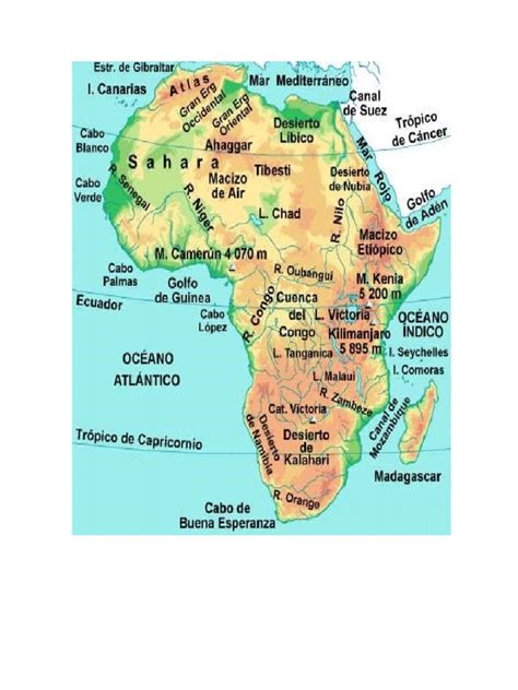 Mapa Topografico De Africa