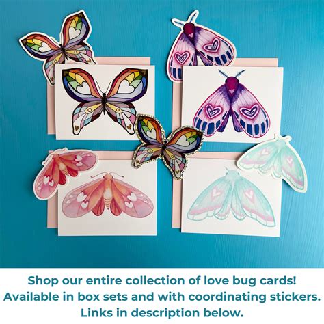 Lesbian Pride Flag Handmade Greeting Card Set Blank Queer Love Moth