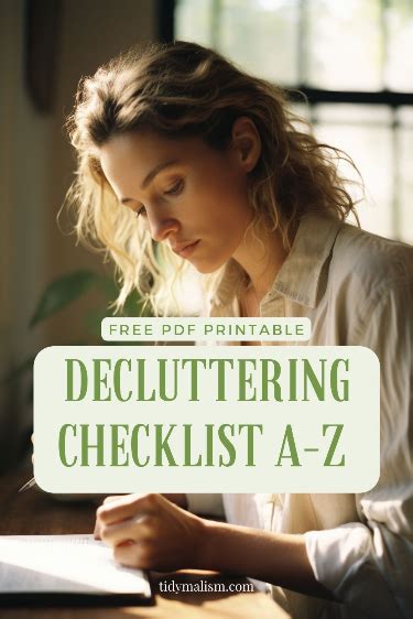 Free Printable Decluttering Checklist From A To Z Artofit