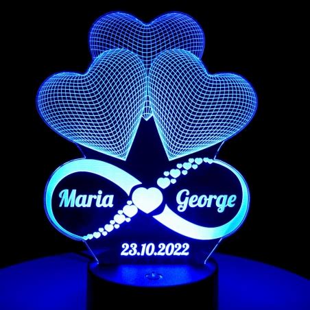 Lamp Led D Personalizat Infinit Cu Dou Nume I Text Dgifts Ro