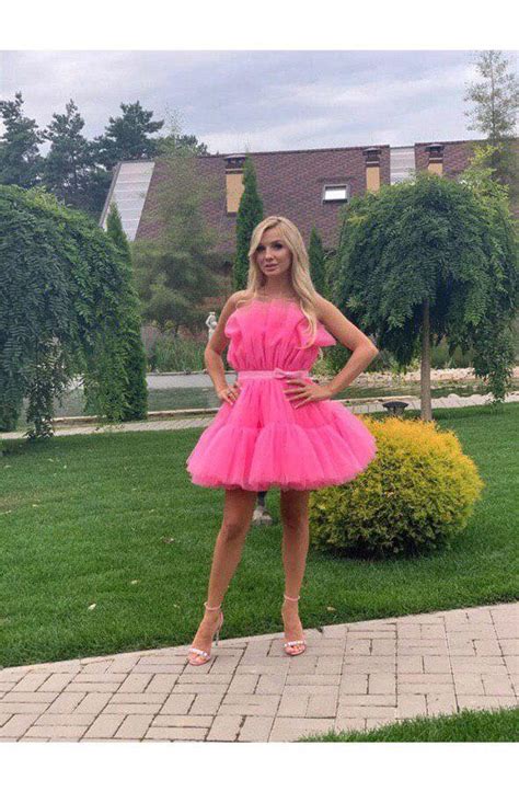 Hot Pink Barbie Style Tulle Dress For Women Hot Pink Stylish Etsy