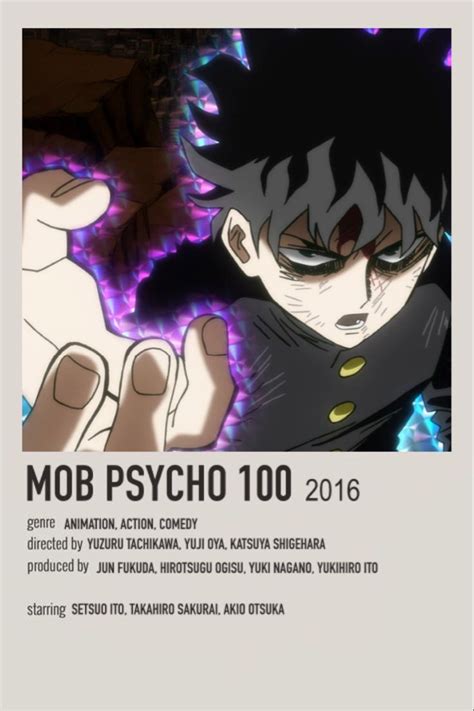 Mob Psycho 100 Minimalist Poster Anime Films Anime Canvas Anime