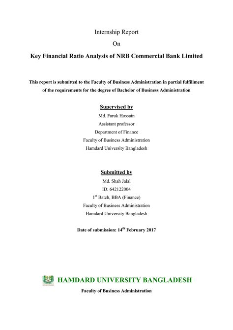 Internship Report On Nrb Commercial Bank Ltd PDF