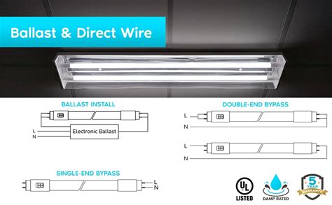 LUXRITE 8 Watt 2 Ft Linear T8 LED Tube Light Bulb 3 Color Selectable