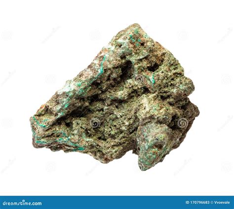 Rough Copper Ore Malachite Rock Isolated Stock Image Image Of White