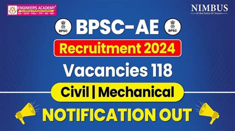 Bpsc Ae Notification Out Bpsc Ae Civil Mechanical Recruitment