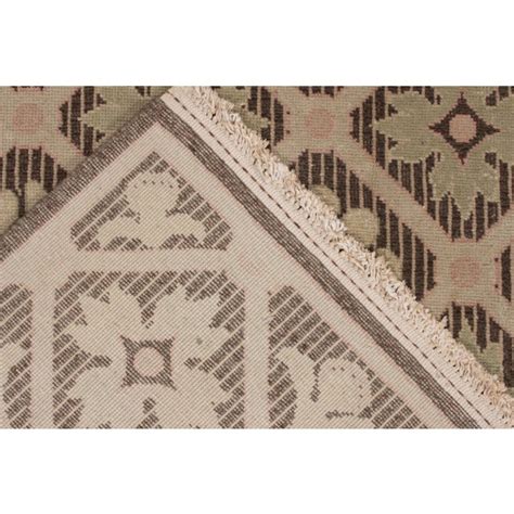 Vintage French Country Style Rug in Beige-Brown, Pink, Green Floral Pattern | Chairish